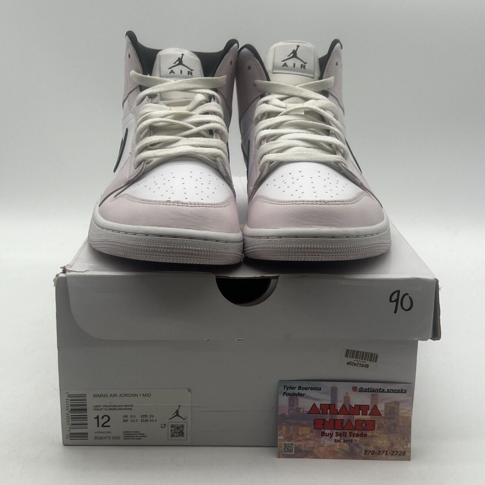 Size 12 - Air Jordan 1 Mid Barely Rose W Pink White Leather (BQ6472-500)