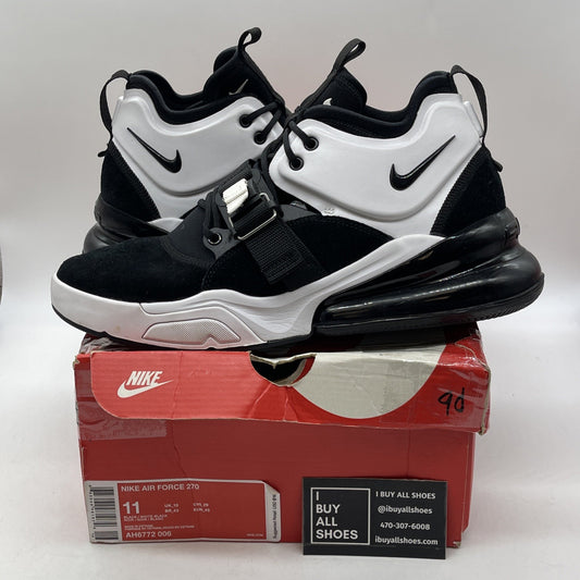 Size 11 - Nike Air Force 270 Black White Suede Leather (AH6772-006)