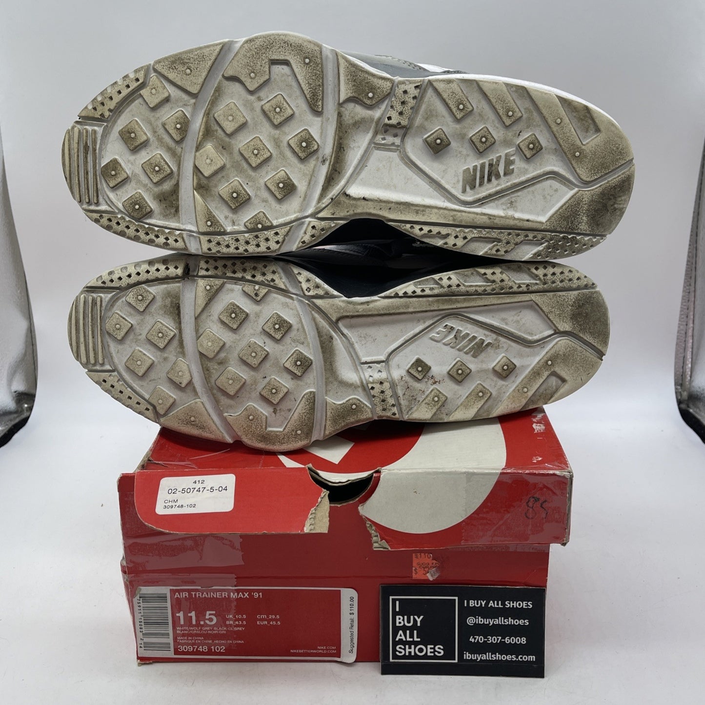 Size 11.5 - Nike Air Trainer Max 91 White (309748-102)
