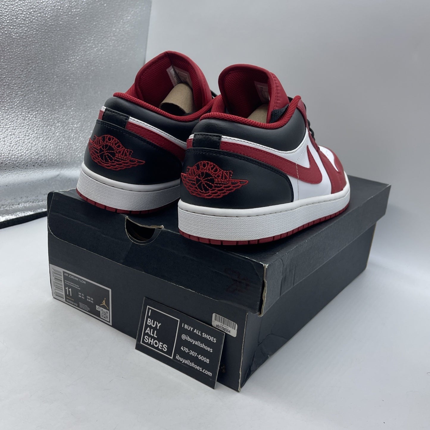 Size 11 - Air Jordan 1 Low Bred Toe (553558-612)