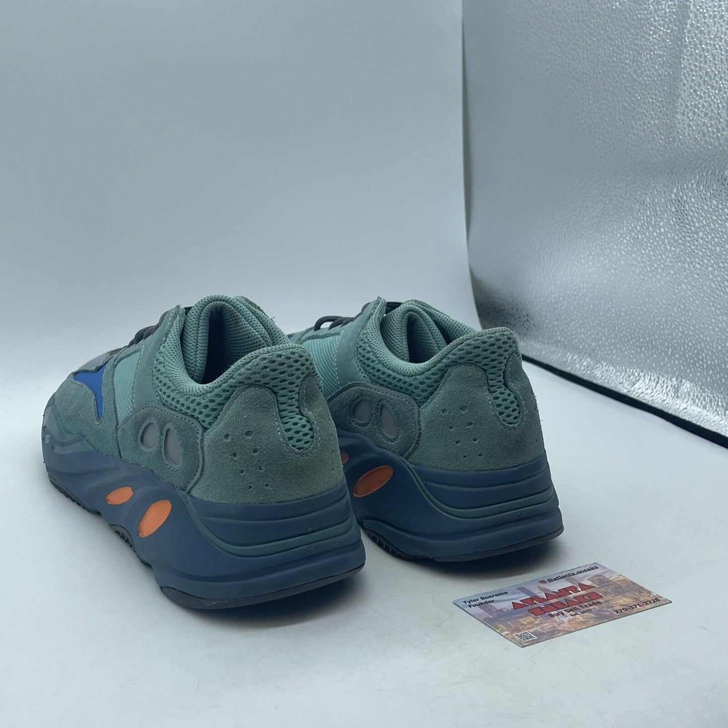 Size 9.5 - adidas Yeezy Boost 700 Faded Azure Blue Orange White (GZ2002)