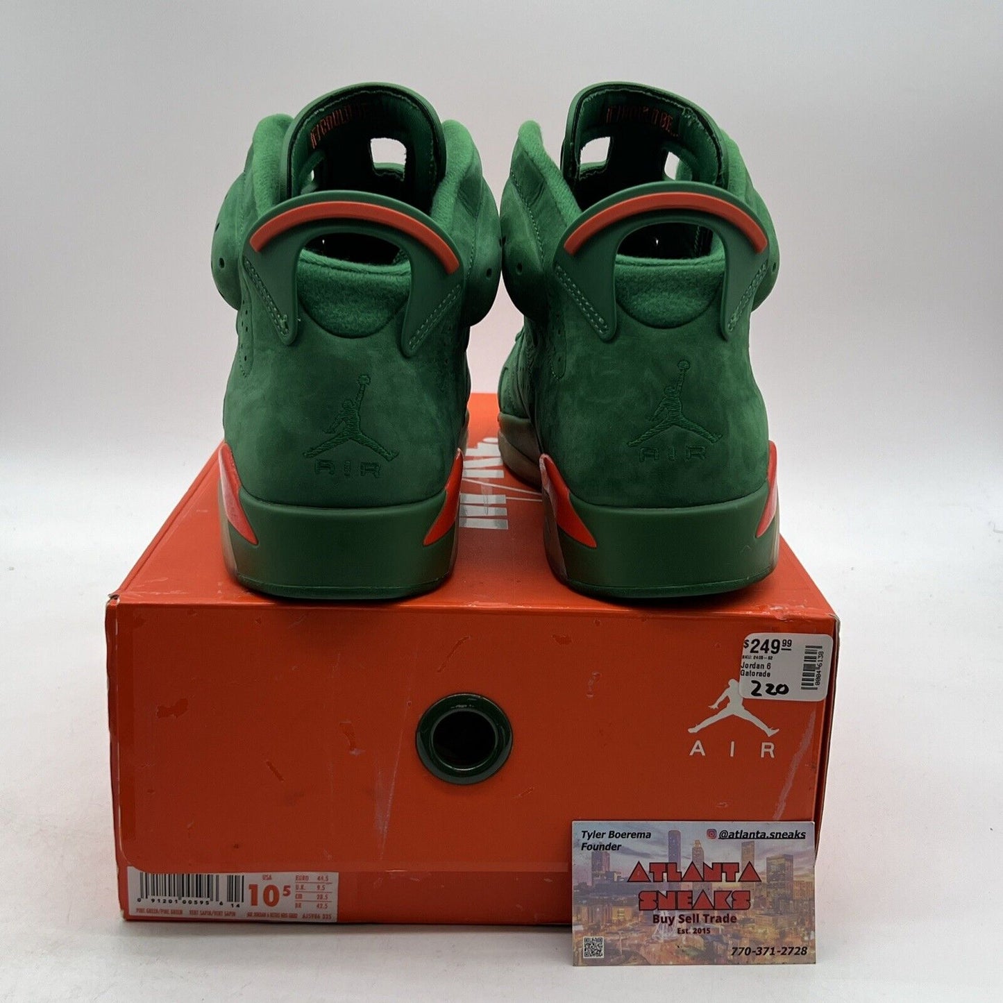 Size 10.5 - Air Jordan 6 Retro NRG Green Suede Gatorade (AJ5986-335)