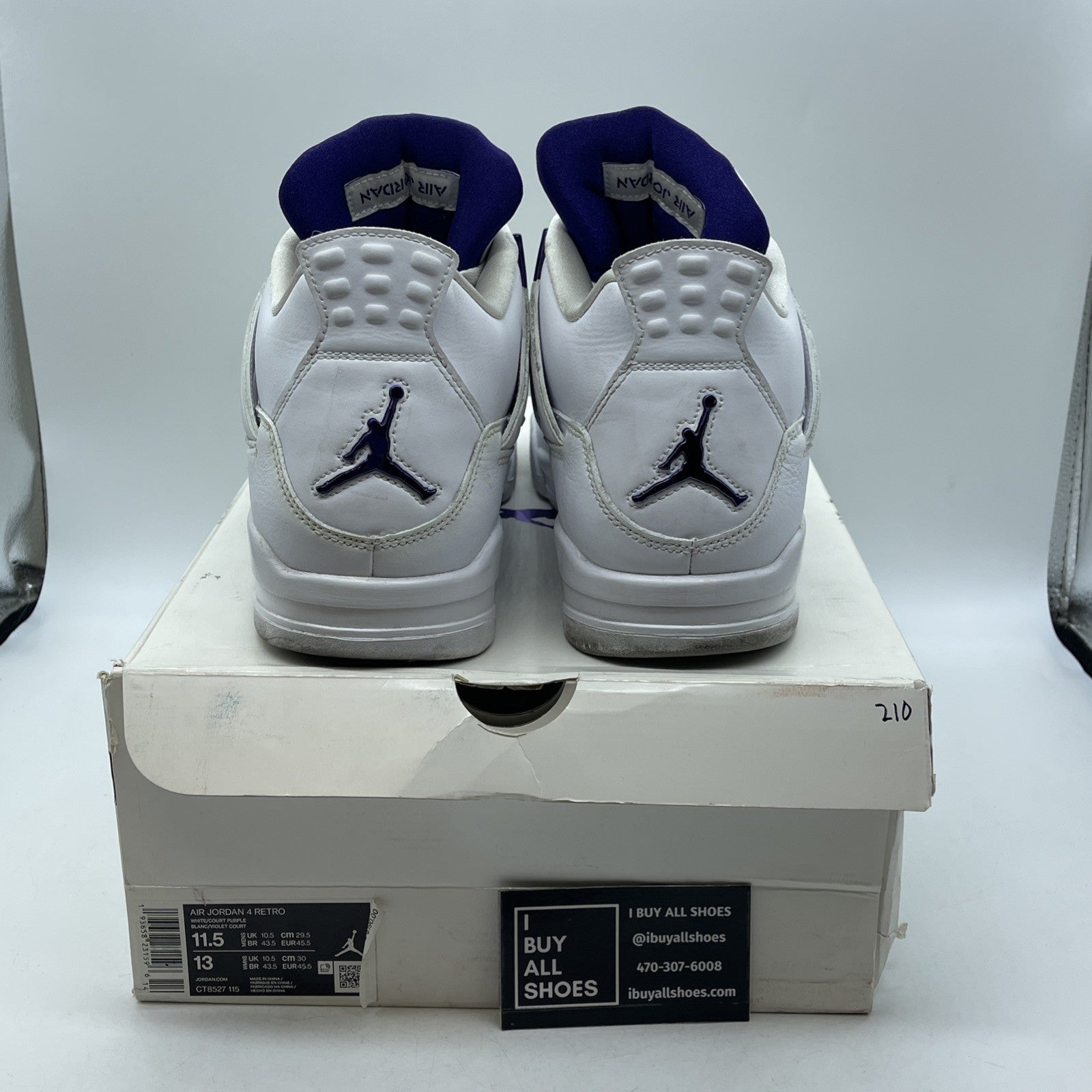Size 11.5 - Air Jordan 4 Retro Mid Purple Metallic (CT8527-115)