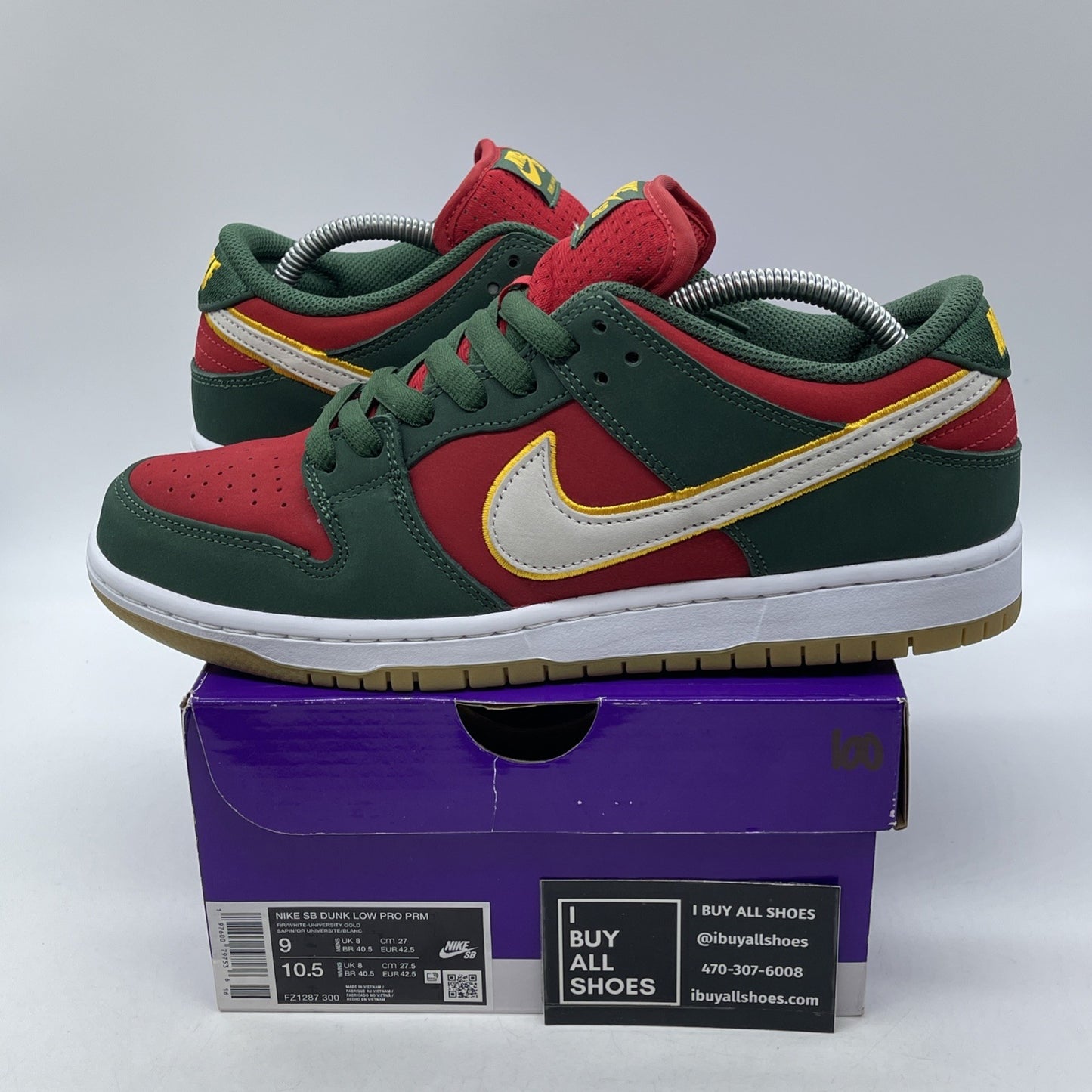 Size 9 - Nike Dunk Premium SB Low Seattle Supersonics Suede (FZ1287-300)