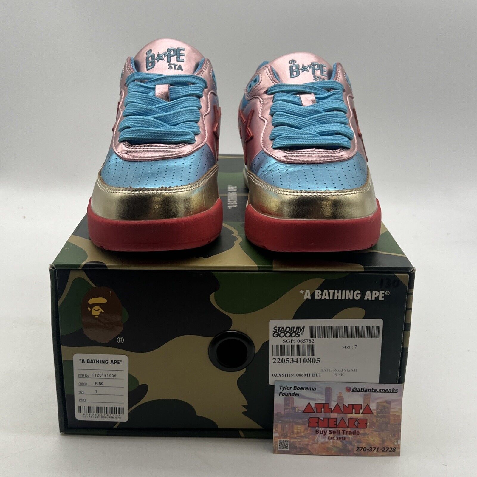 Size 7 - BAPE ROAD STA sneakers pink a bathing ape BAPE STA