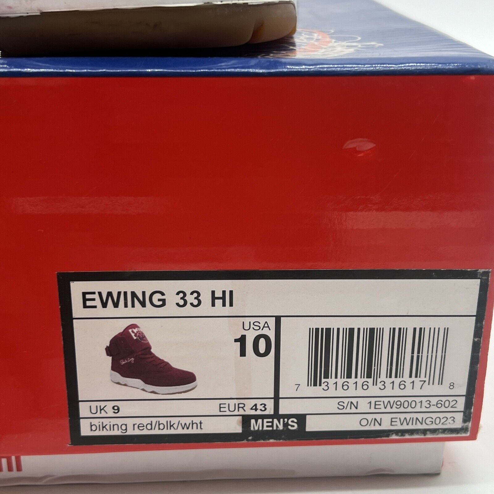 Size 10 - Ewing Athletics 33 Burgundy High-Top Sneakers (1EW90013-602)