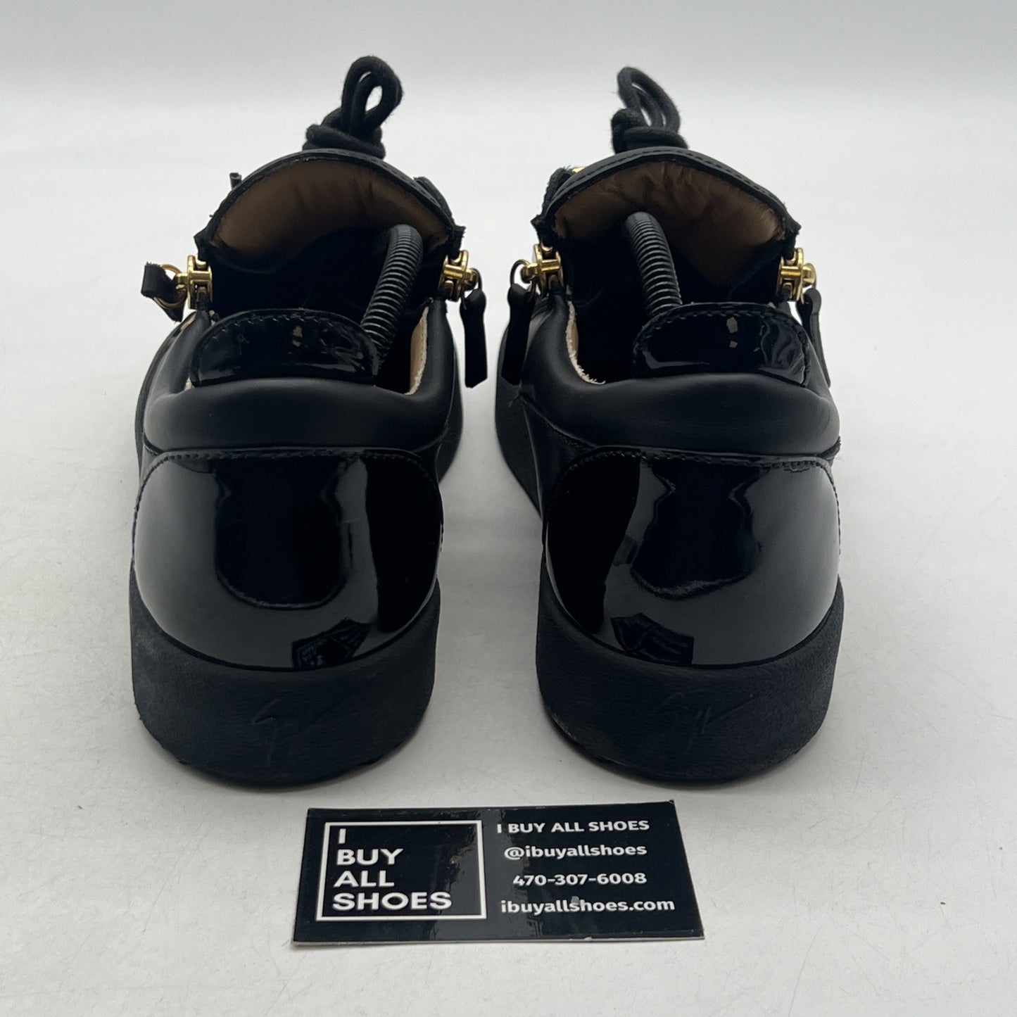 Size 43 - GIUSEPPE ZANOTTI LEATHER GOLD ZIPPERS LOW TOPS