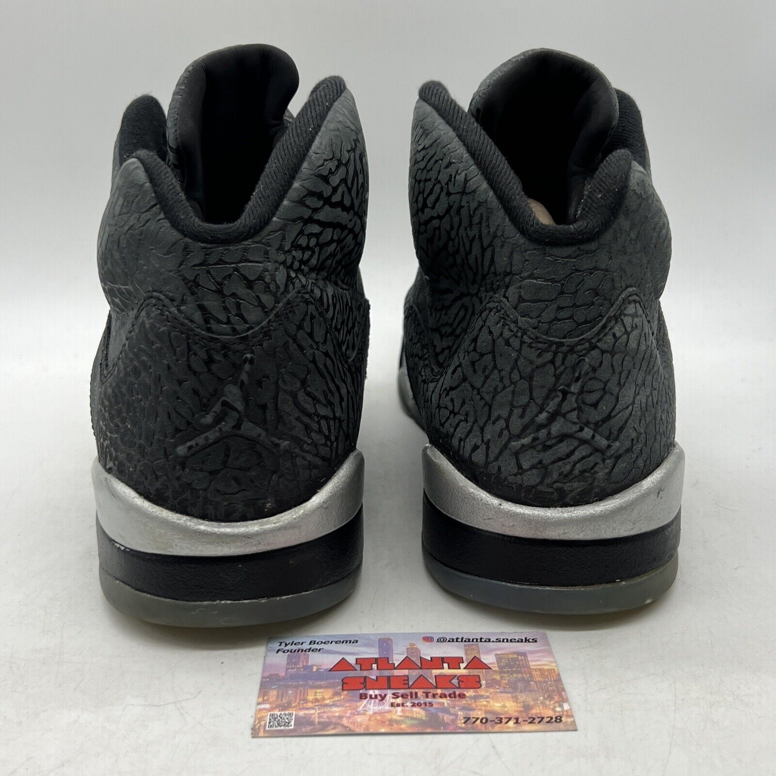 Size 14 - Air Jordan 5 Retro 3Lab5 Elephant Print Black Silver  (599581-003)