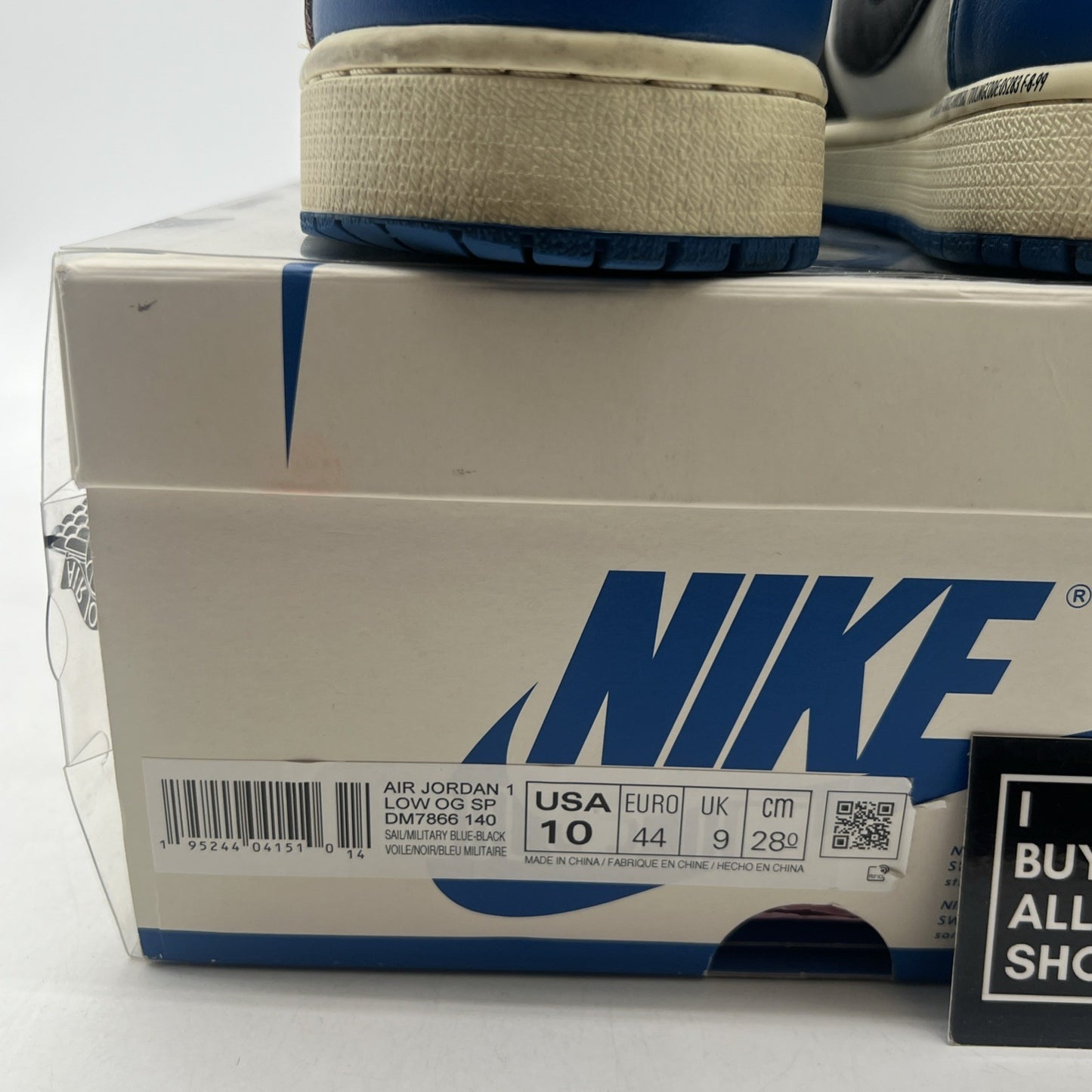 Size 10 - Air Jordan 1 Retro x Fragment Design x Travis Scott Low Blue
