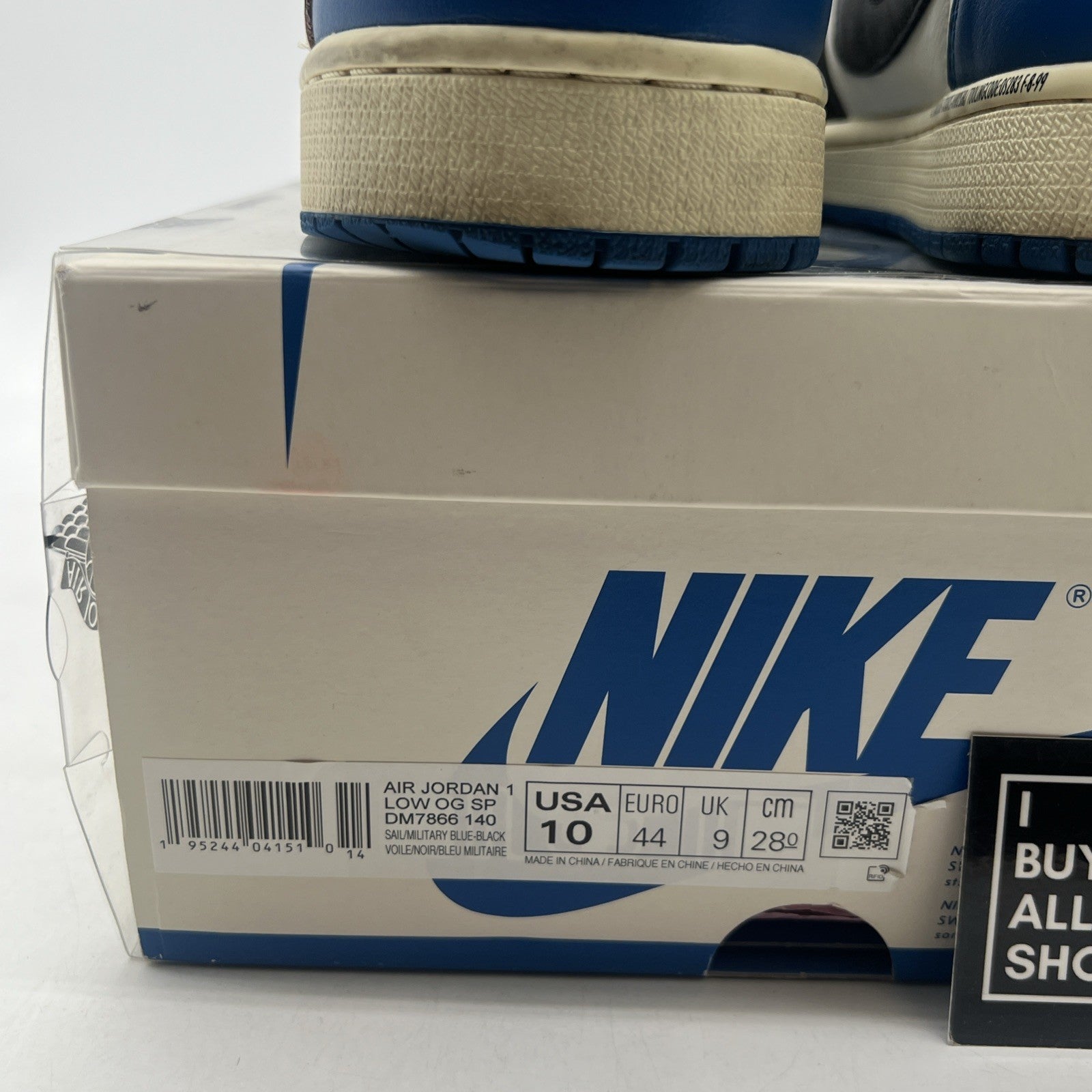 Size 10 - Air Jordan 1 Retro x Fragment Design x Travis Scott Low Blue