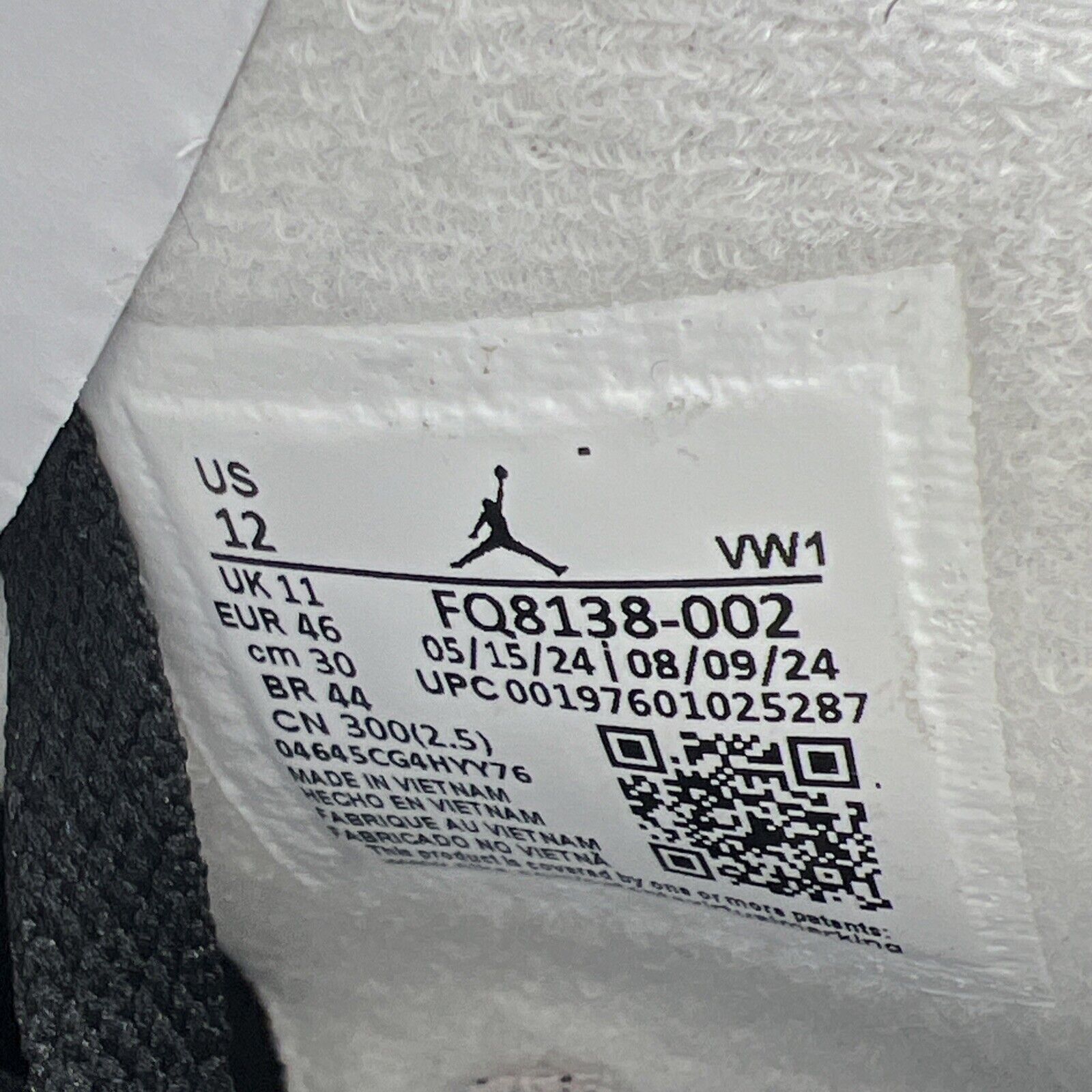 Size 12 - Air Jordan 4 Retro 2024 Fear (FQ8138-002)