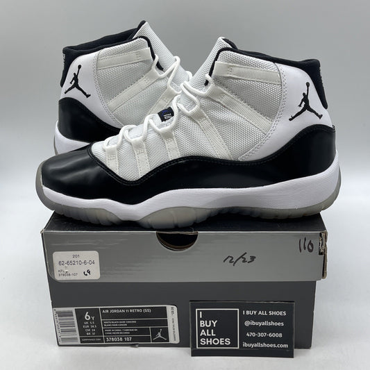 Size 6Y - Jordan 11 Retro Concord Black White Leather (378038-107)