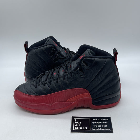 Size 7Y - Air Jordan 12 Black/Varsity Red 2016 Leather (153265-002)