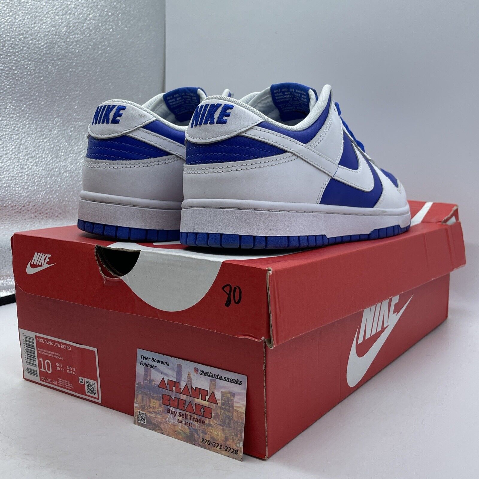 Size 10 - Nike Dunk Low Racer Blue 2022 White Leather (DD1391-401)