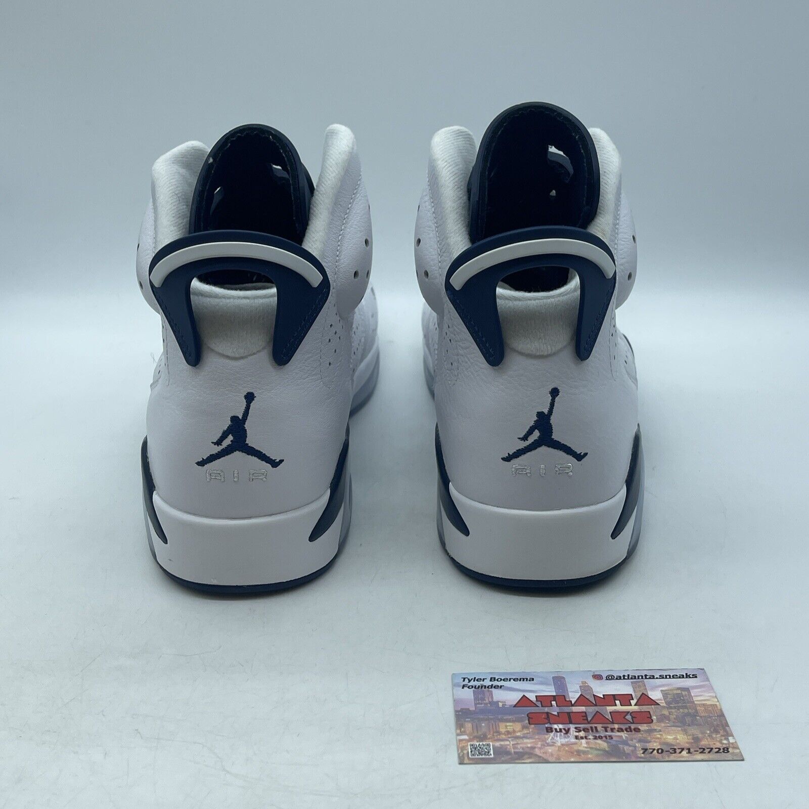 Size 9.5 - Jordan 6 Retro Midnight Navy White Leather (CT8529-141)