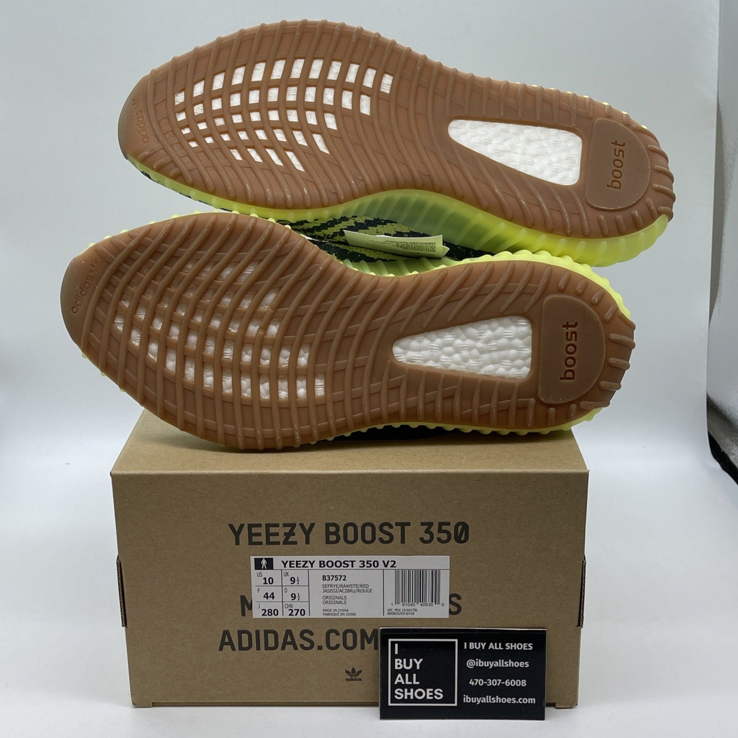 Size 10 - adidas Yeezy Boost 350 V2 Low Semi Frozen Yellow Suede (B37572)