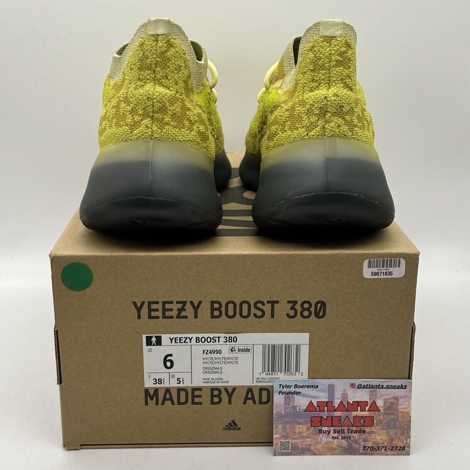 Size 6 - adidas Yeezy Boost 380 Hylte Yellow Icey (FZ4990)