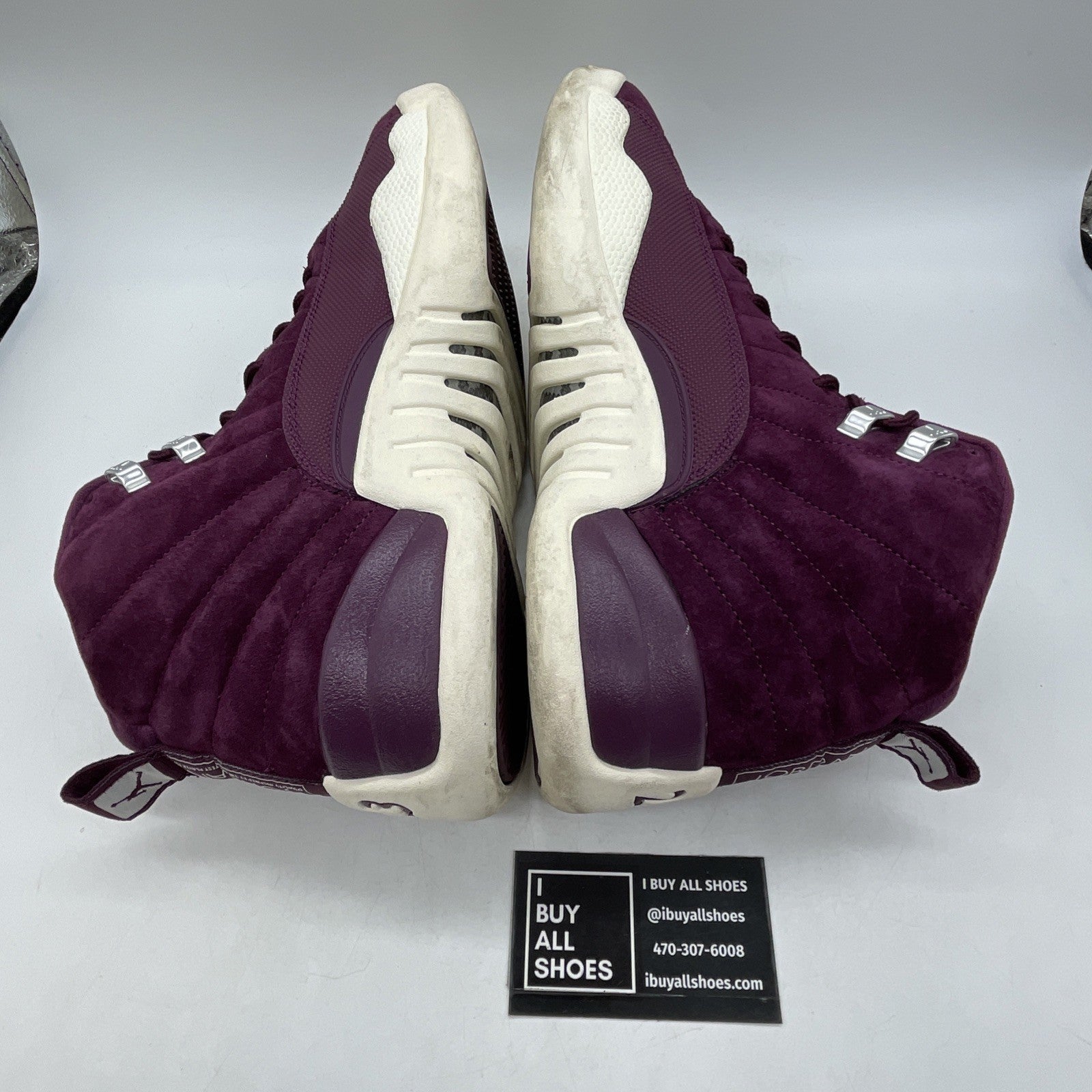 Size 12 - Air Jordan 12 Retro Bordeaux GB White Leather Suede (130690-617)