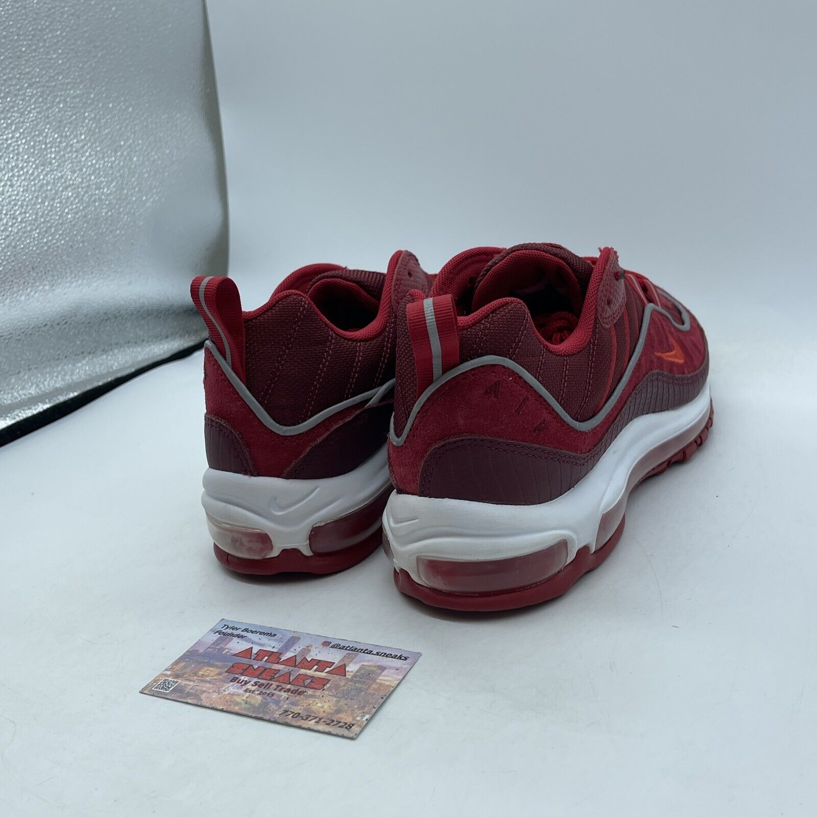 Size 9.5 - Nike Air Max 98 SE Team Red Grey White Suede Leather (AO9380-600)