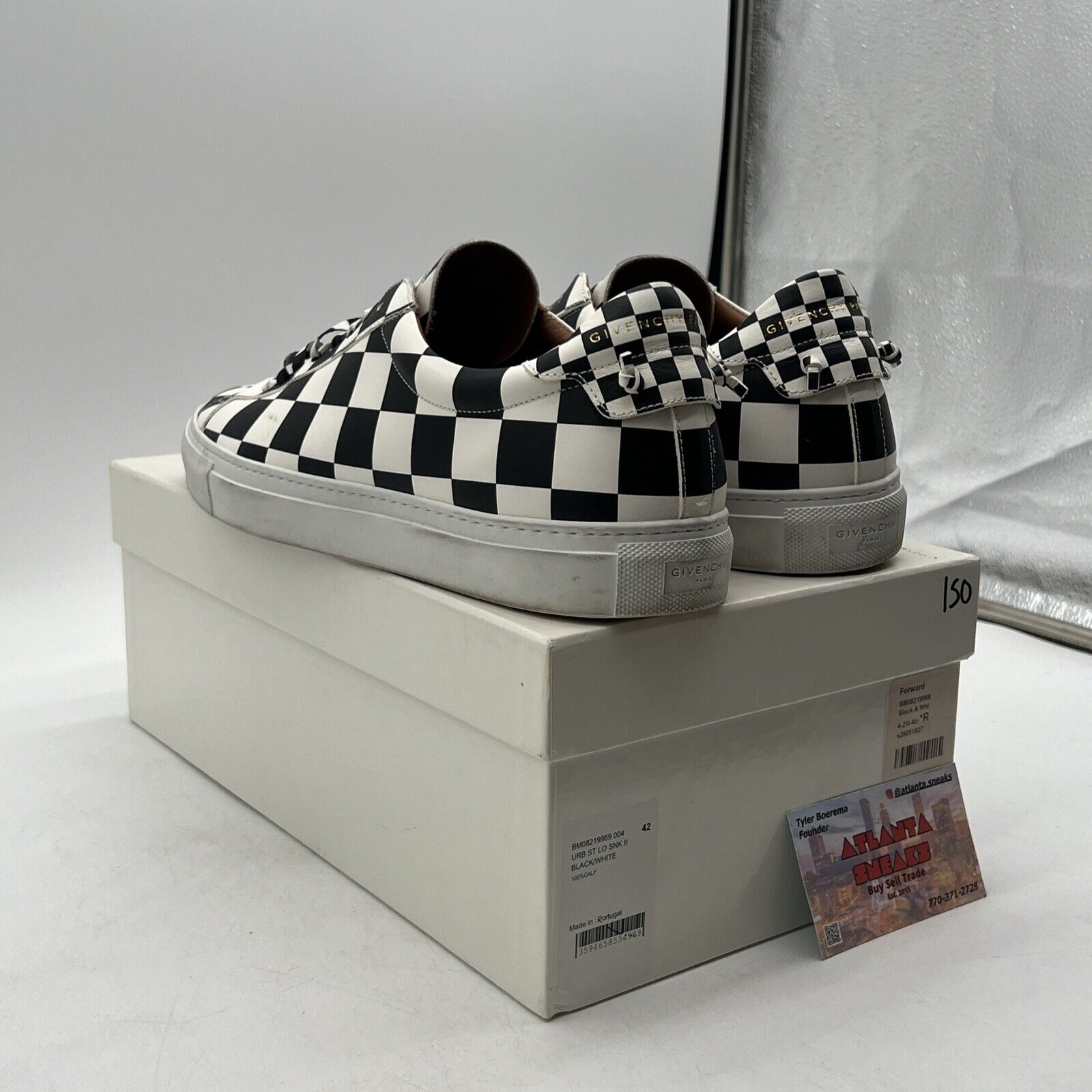 Size 42 - Givenchy Men Shoes Sneakers Black White Leather