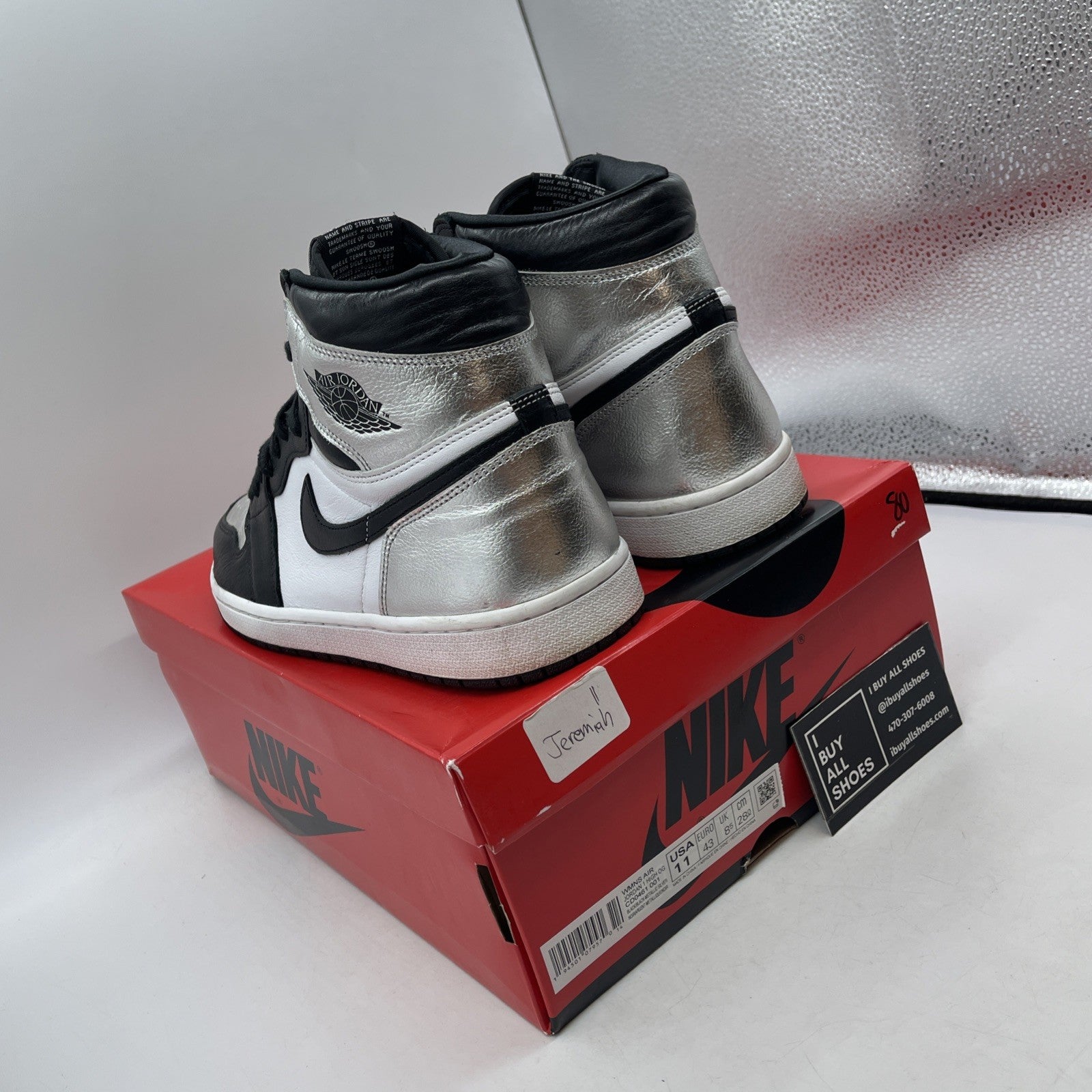 Size 11W- Air Jordan 1 High OG Metallic Silver (CD0461-001)