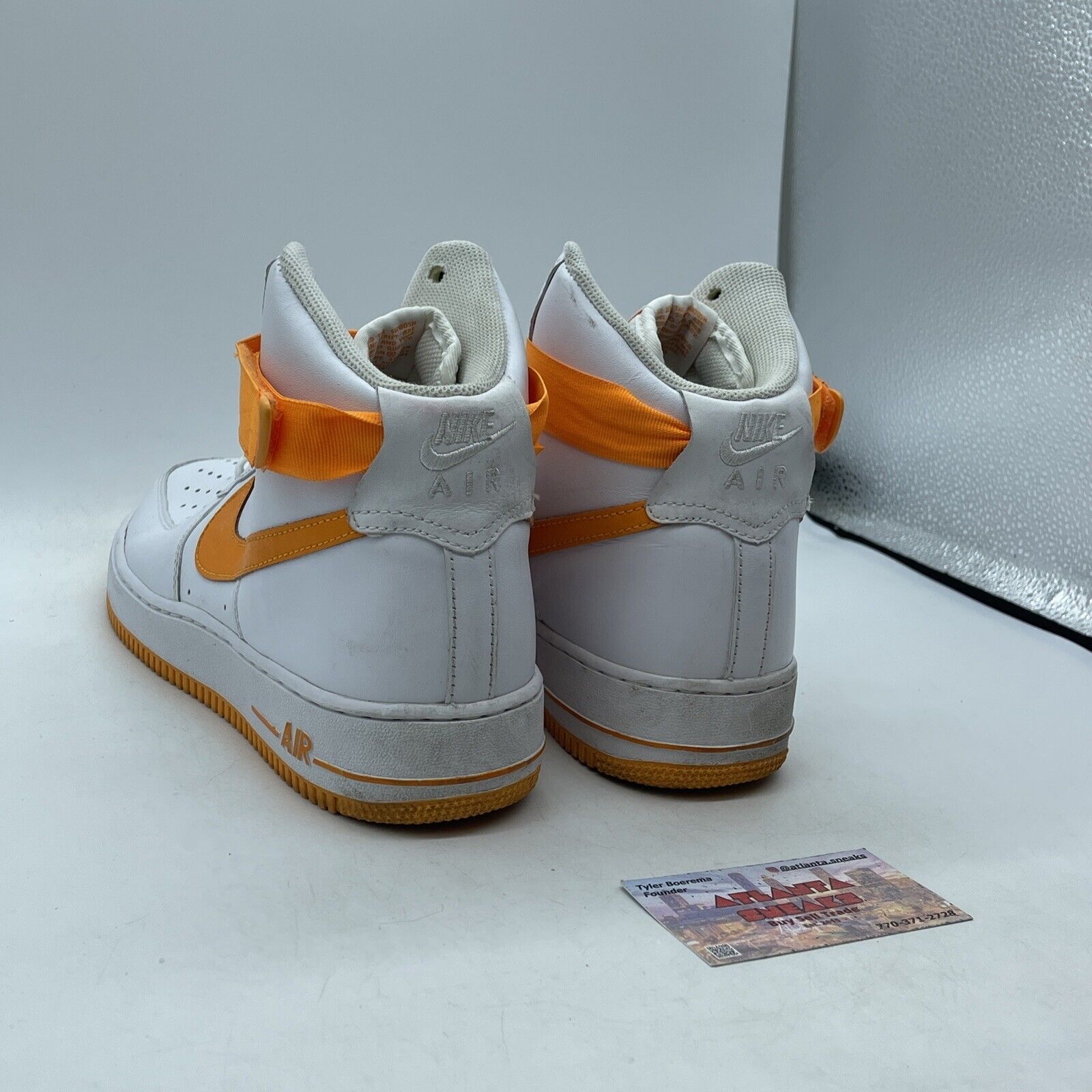 Size 9 - Air Force 1 High White Vivid Orange White Leather (315121-180)