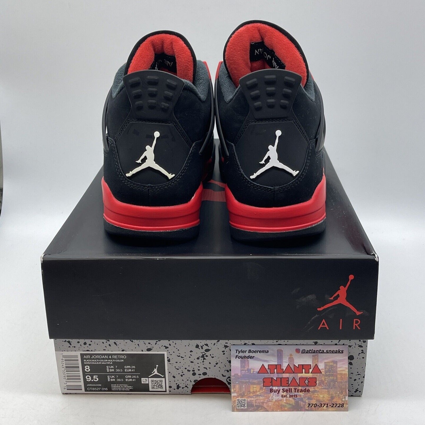 Size 8 - Jordan 4 Retro Mid Red Thunder Black White Red Suede (CT8527-016)