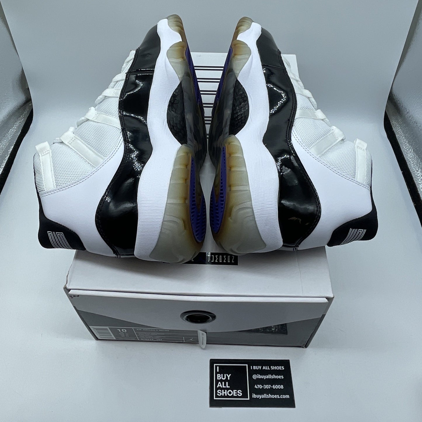 Size 10 - Jordan 11 Retro Concord 2011 Black White Suede Leather (378037-107)