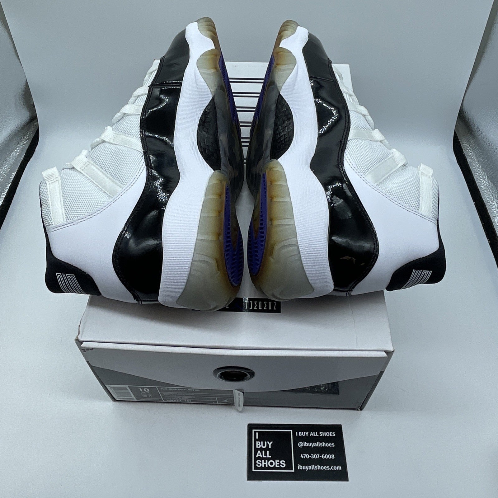 Size 10 - Jordan 11 Retro Concord 2011 Black White Suede Leather (378037-107)