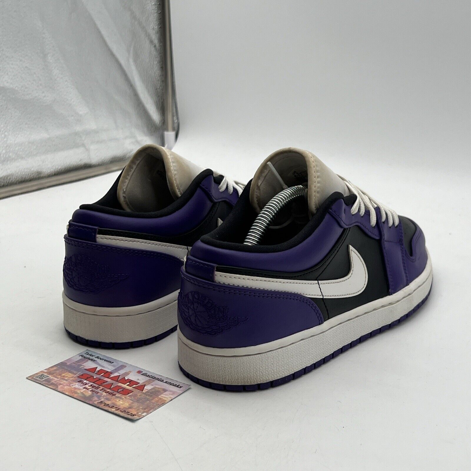 Size 8.5 - Air Jordan 1 Low Court Purple Black White Leather (553558-501)