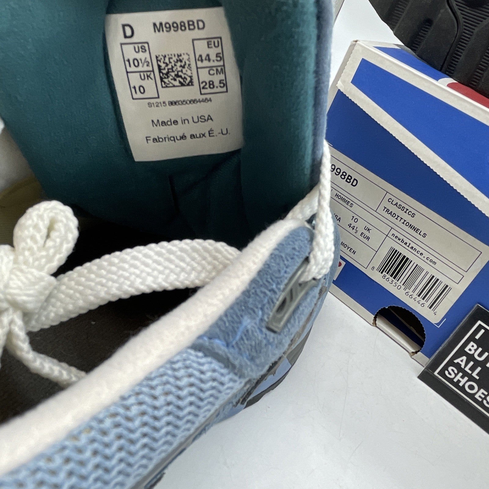 Size 10.5 - New Balance 998 Made in USA Blue Denim (M998BD)