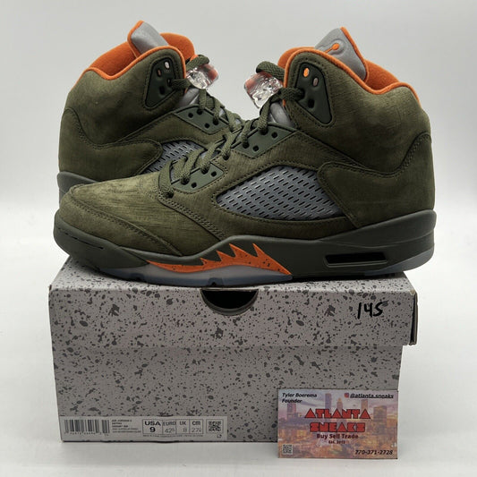 Size 9 - Air Jordan 5 Retro 2024 Olive Orange Icey (DD0587-308)