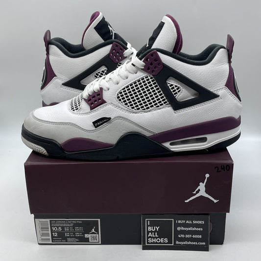 Size 10.5 - Jordan 4 Retro x Paris Saint-Germain Bordeaux White (CZ5624-100)