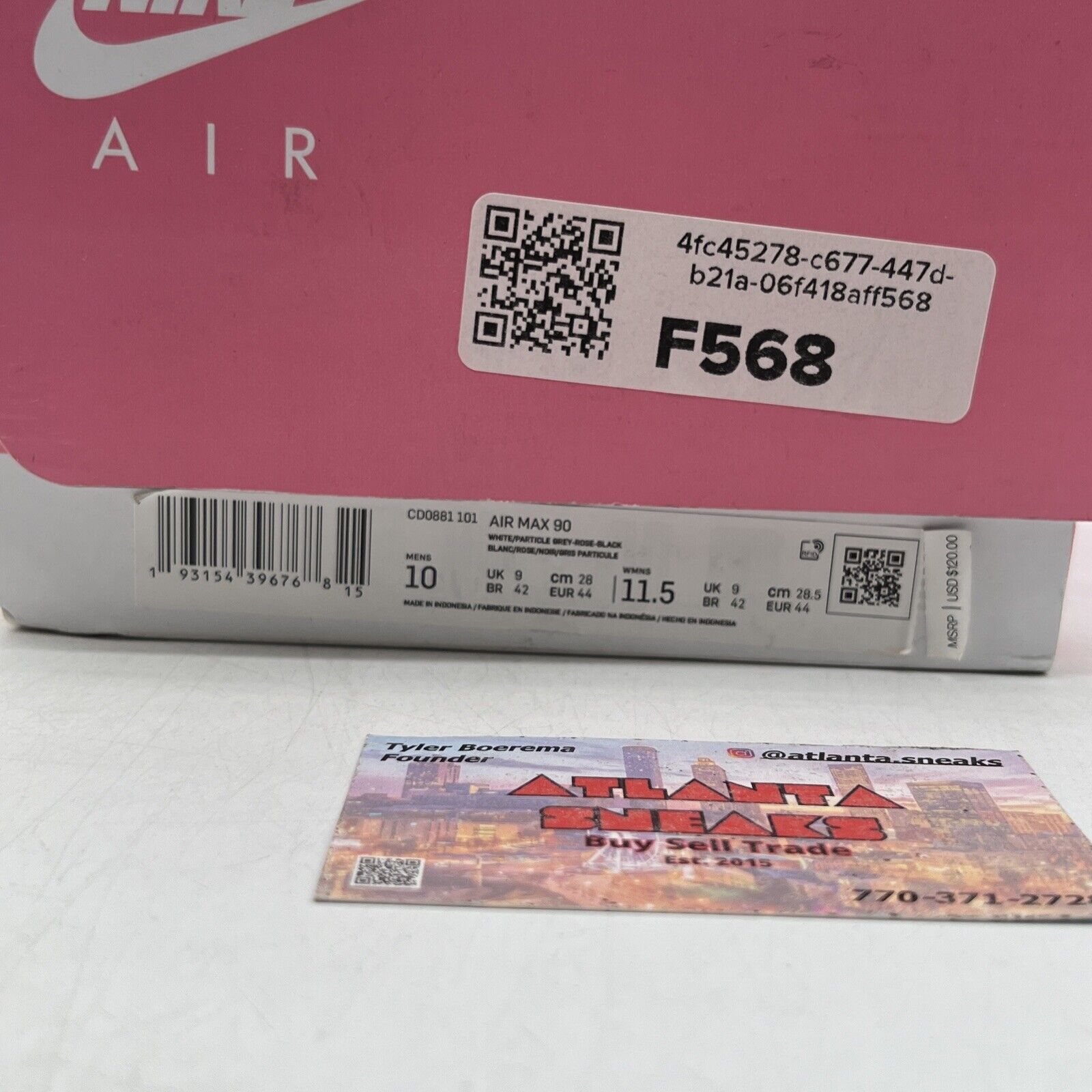 Size 10 - Nike Air Max 90 Rose Pink Black Grey White Suede (CD0881-101)