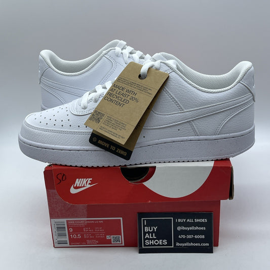 Size 9 - Nike Court Vision Next Nature Low Triple White Leather (DH2987-100)