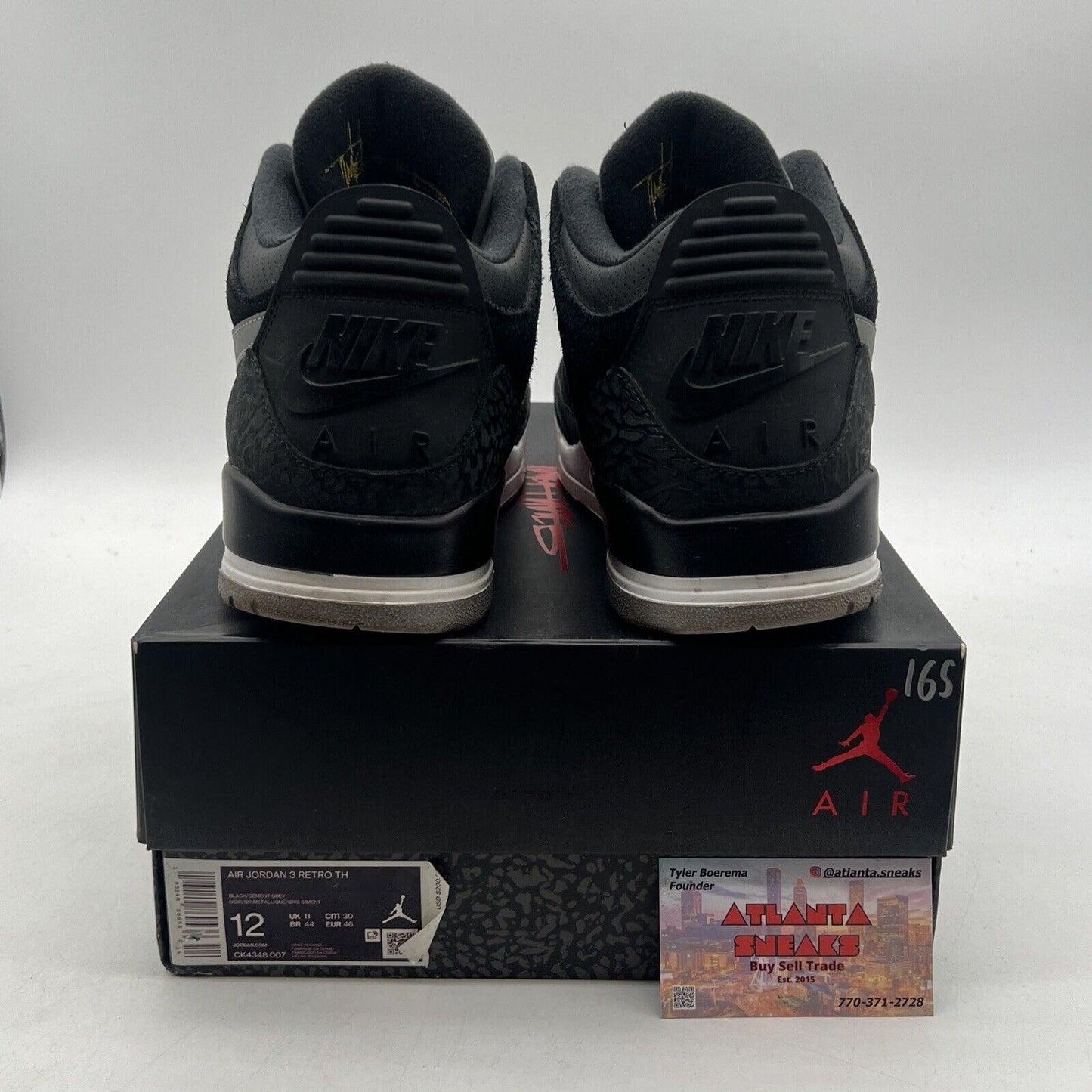 Size 12 - Jordan 3 Retro Tinker SP Black Cement 2019 (CK4348-007)