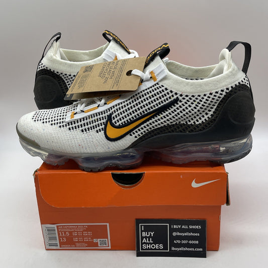 Size 11.5 - Nike Air VaporMax 2021 Flyknit White Kumquat Suede (DM0025-101)