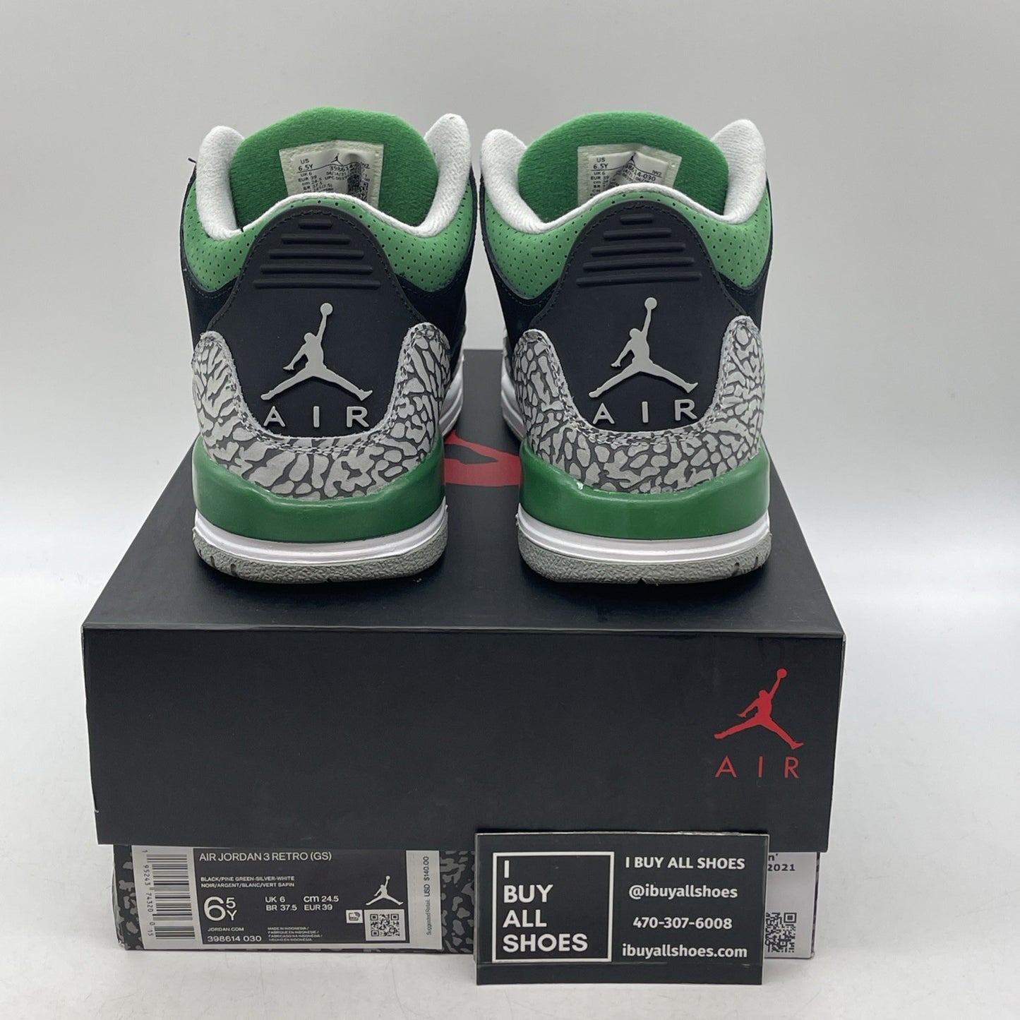Size 6.5Y - Air Jordan 3 Retro Mid Pine Green (398614-030)