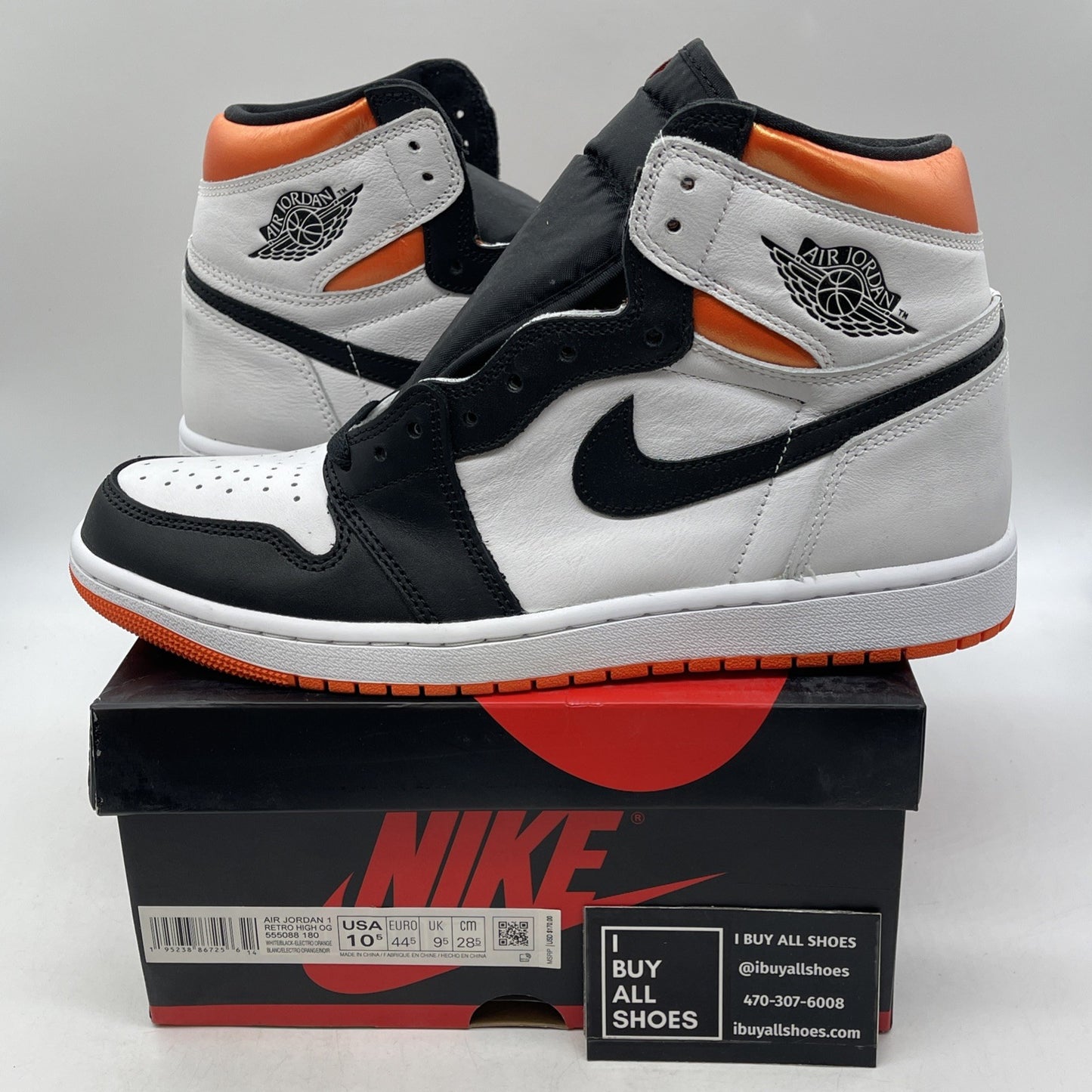 Size 10.5 - Air Jordan 1 Retro High Electro Orange (555088-180)