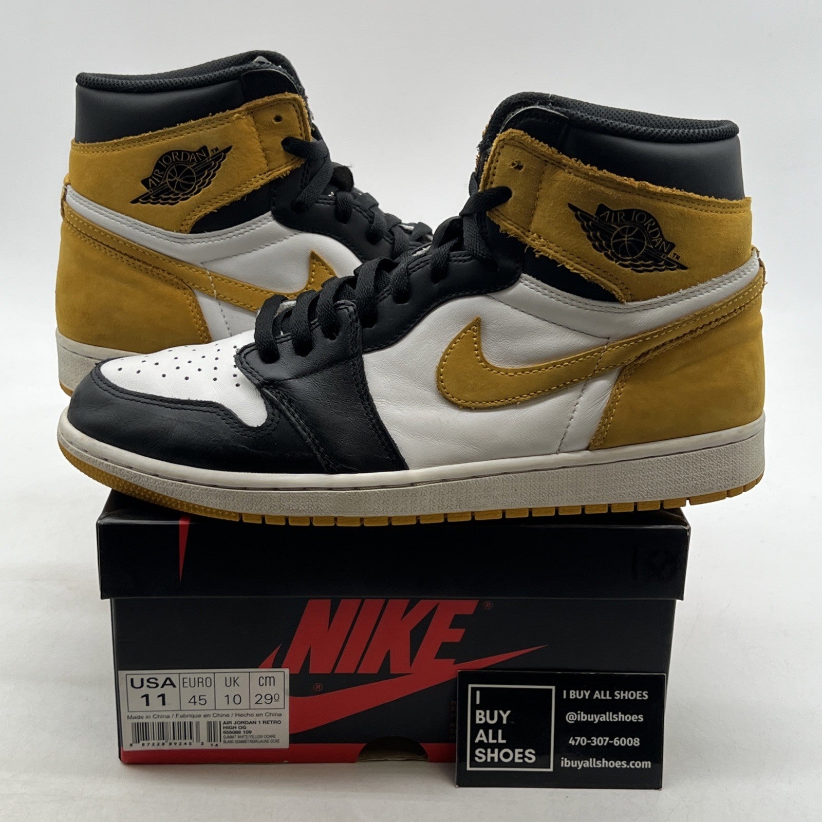 Size 11 - Air Jordan 1 Retro OG High Best Hand in the Game - Yellow Ochre
