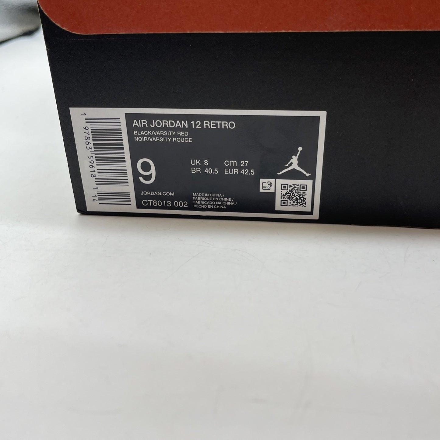 Size 9 - Air Jordan 12 Retro 2025 Flu Game Black Red Leather (CT8013-002)