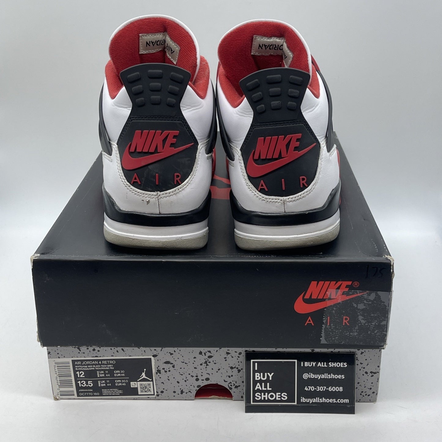 Size 12 - Jordan 4 Retro OG Mid Fire Red White Black Leather (DC7770-160)