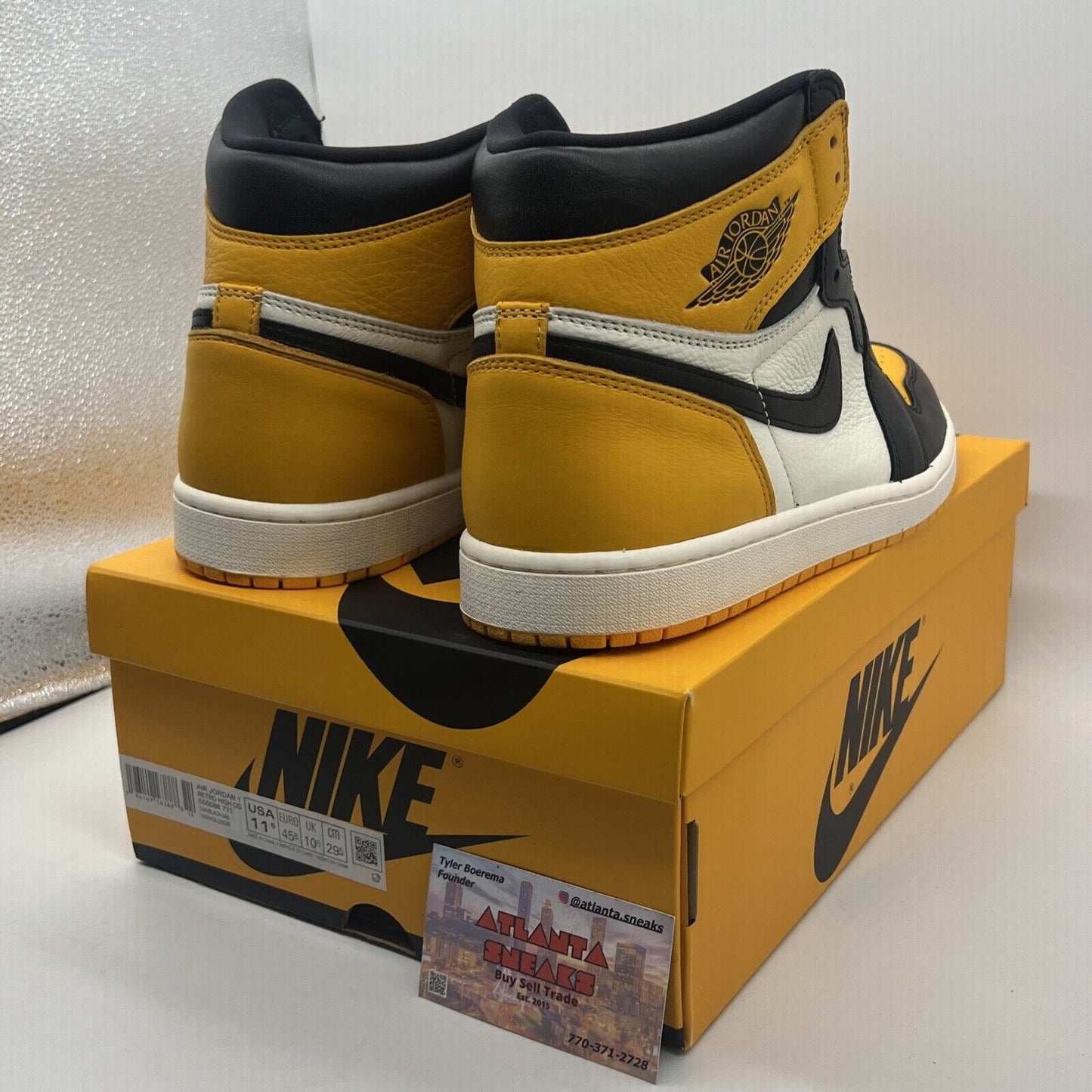 Size 11.5 - Jordan 1 Retro OG High Yellow Toe Black Leather (555088-711)