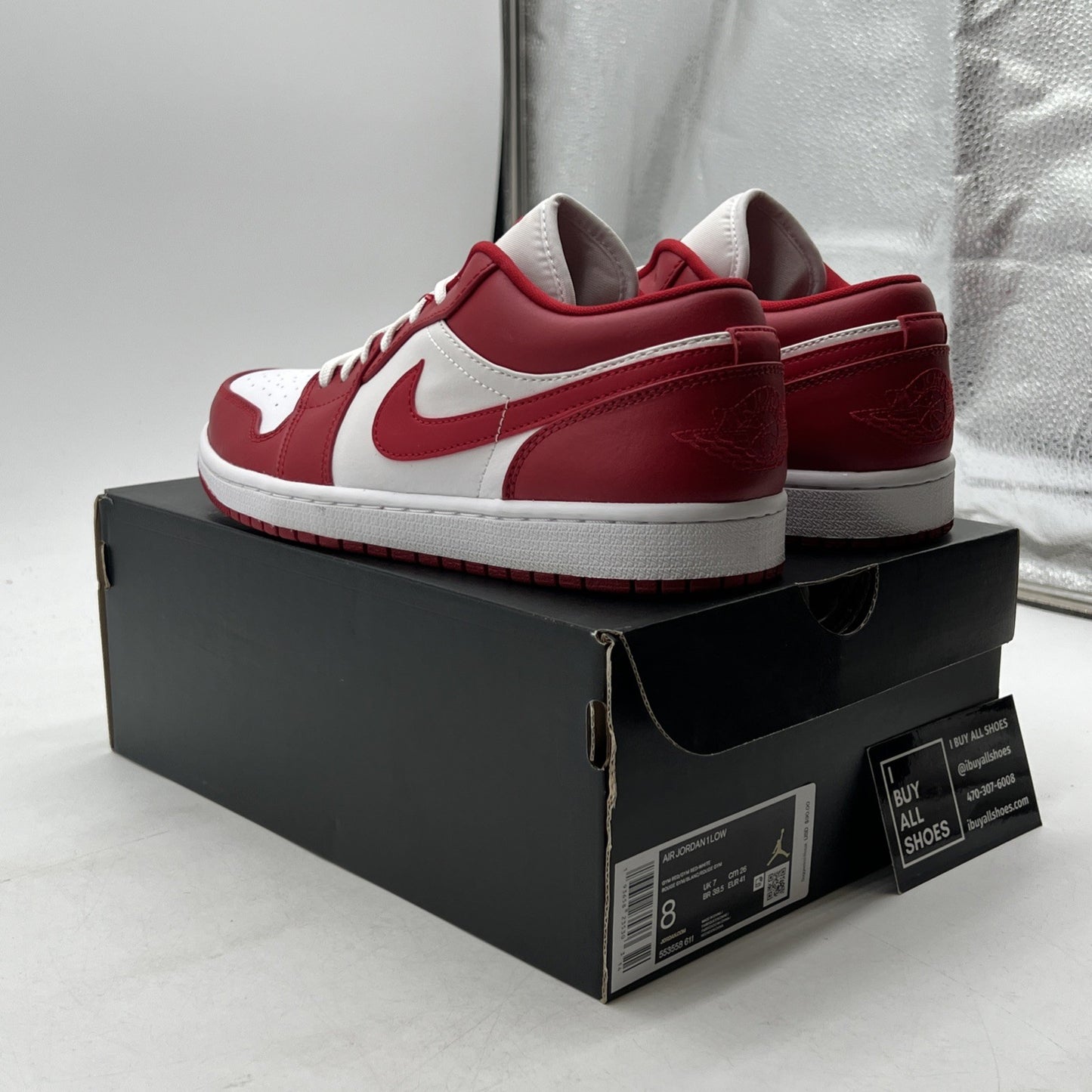 Size 8 - Air Jordan 1 Low Gym Red (553558-611)