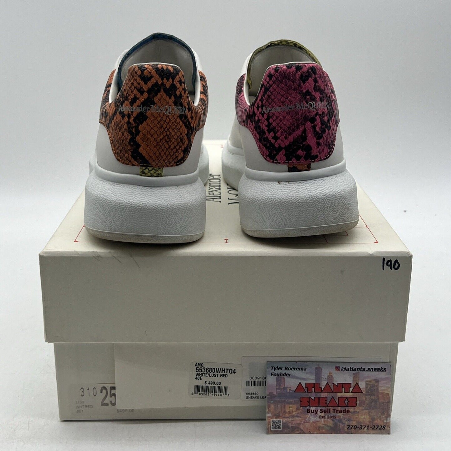 Size 9.5 - Alexander mcqueen Snake Leather Blue Pink Yellow