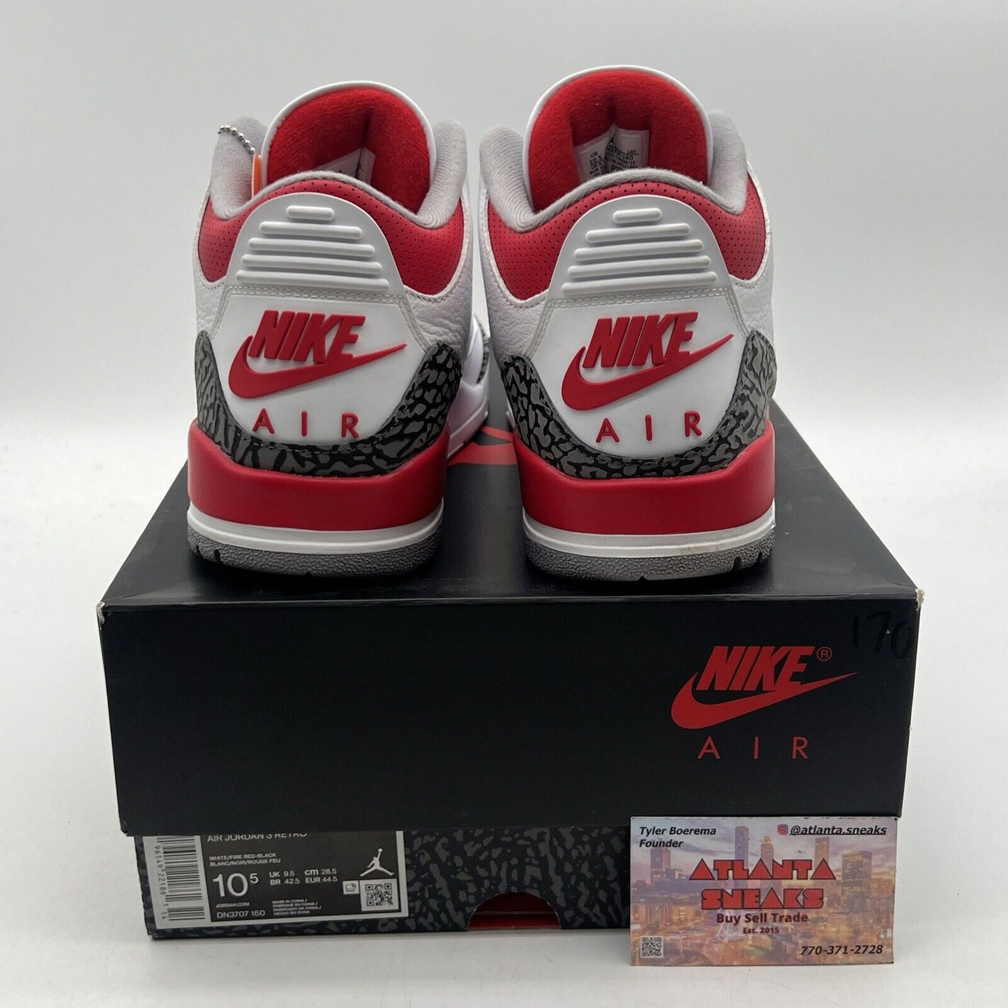 Size 10.5 - Jordan 3 Retro Mid Fire Red Black White Leather (DN3707-160)