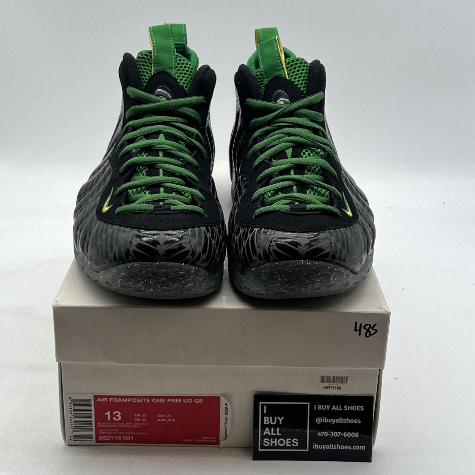 Size 13 - Nike Air Foamposite One Oregon Ducks (652110-001)
