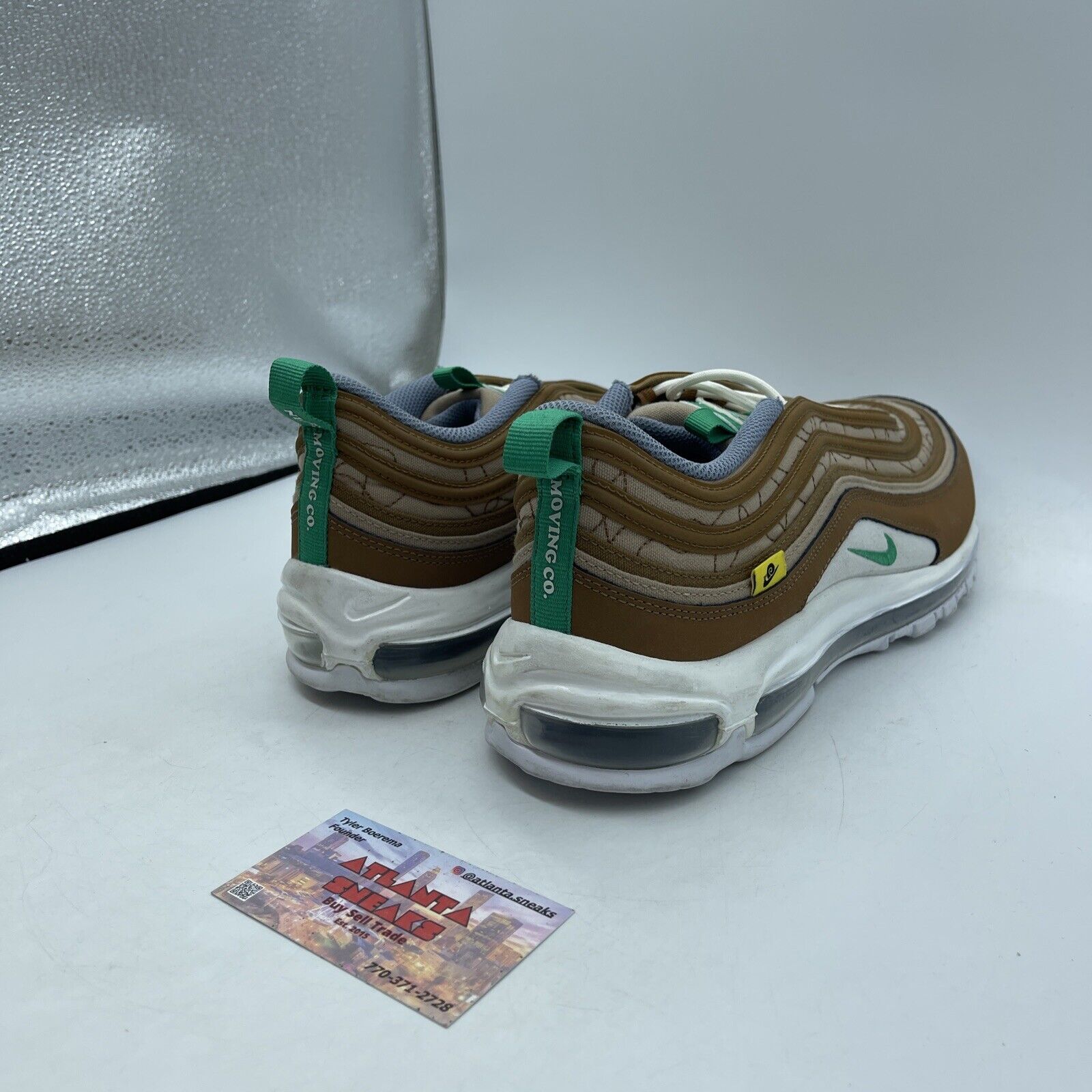 Size 12 - Nike Air Max 97 SE Moving Company Brown Green White Suede (DV2621-200)