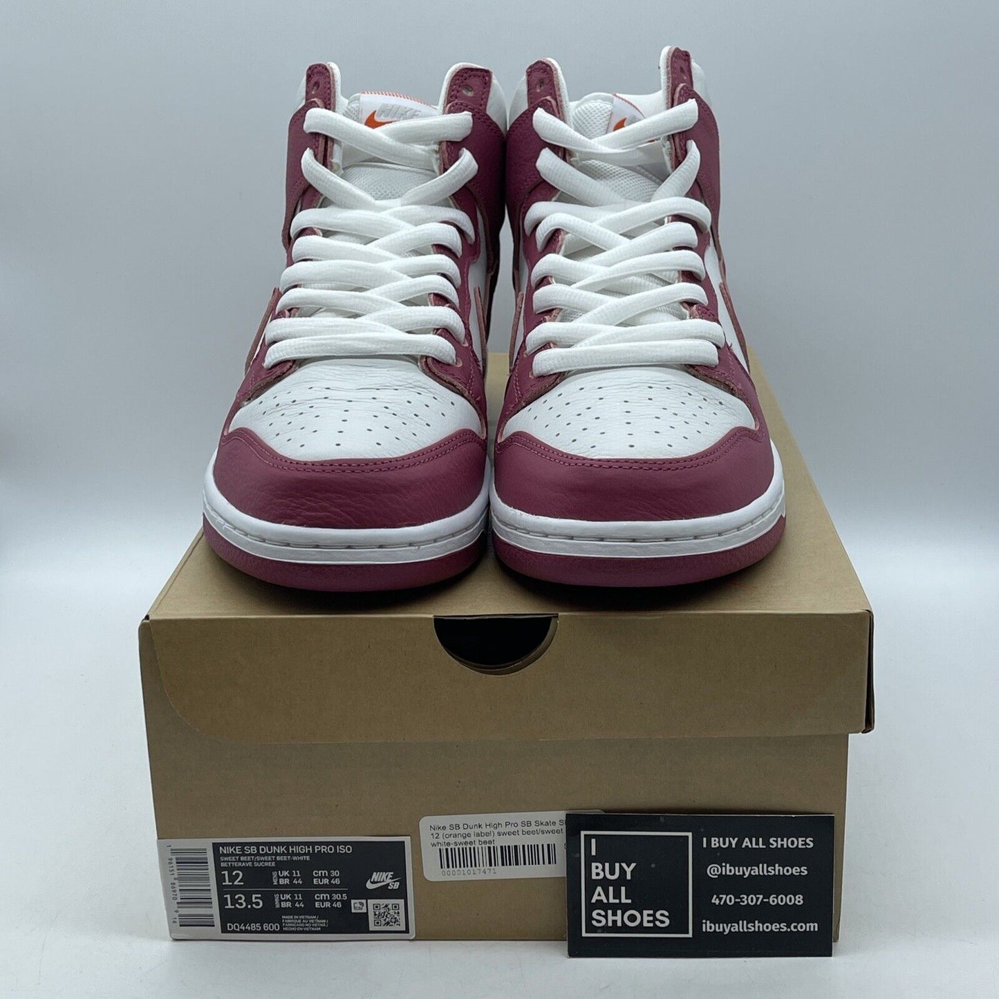 Size 12 - Nike Dunk Pro SB High Sweet Beet White Pink Leather (DQ4485-600)