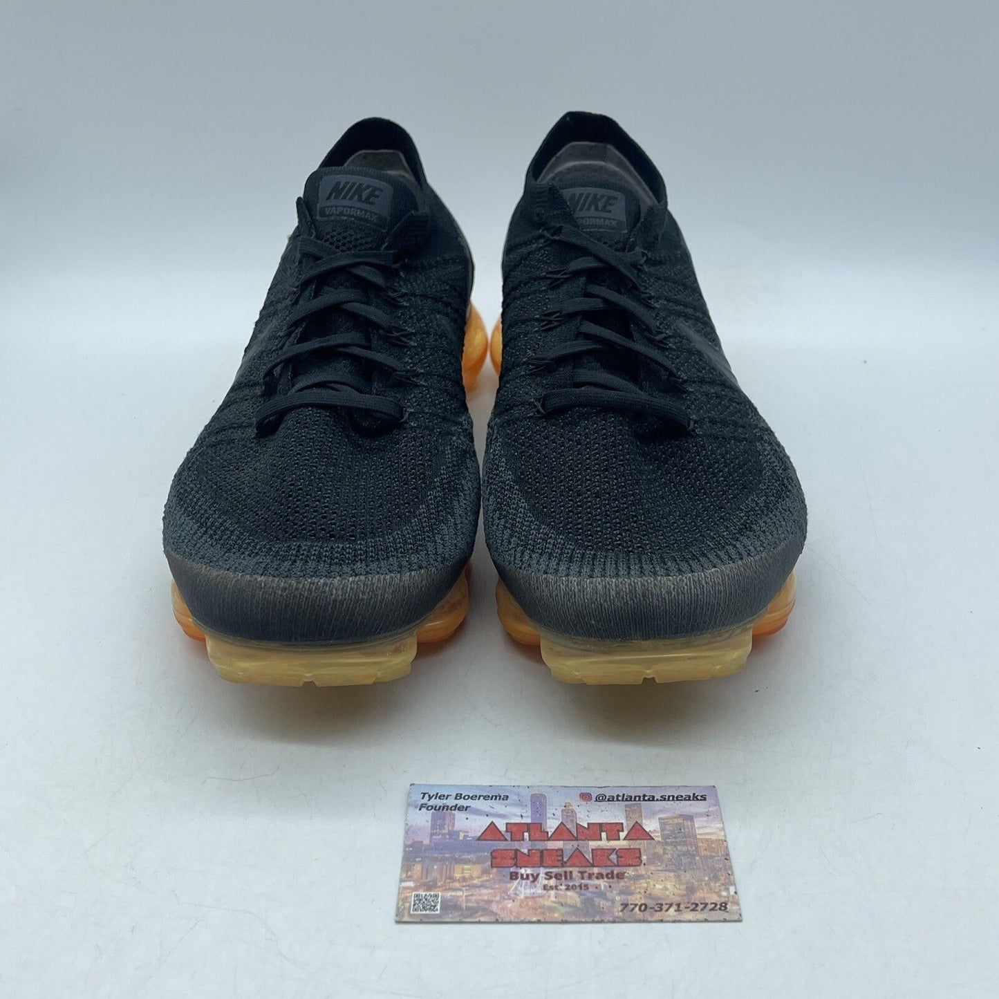 Size 12 - Nike Air VaporMax Black Orange Red Suede Leather (AH8449-001)